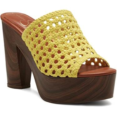 Imagem de Jessica Simpson Sandália feminina Shelbie salto bloco plataforma mules, Amarelo, 8