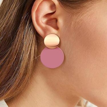 Imagem de Brinco Festa Feminino Delicado Dangle Feminino Vazado Rosa - Violeta-claro