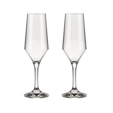 Imagem de META ATACADO, Kit 2 Taças Champagne Cristal Buffet Vidro Liso 186 ml Nadir