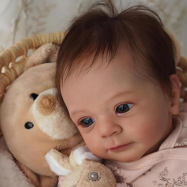 Imagem de SHENGX Bebe Reborn Realista,19" Realista Recem Nascido,Boneca Com Olhos Abertos,Os Membros são Feitos de Silicone Macio,Corpo De Pano,Vem Com Roupas de Boneca,Corpo De Pano