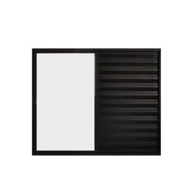 Imagem de Veneziana 3 Folhas De Correr S/grade 1.00 X 1.00 Alumínio Preto Linha Modular - Hale