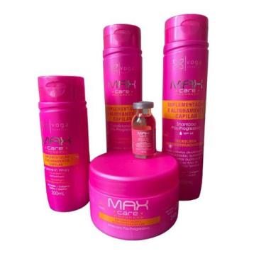Imagem de Kit Shampoo Cond. Mascara Leave-in Ampola Pós Progressiva Max Care Pro
