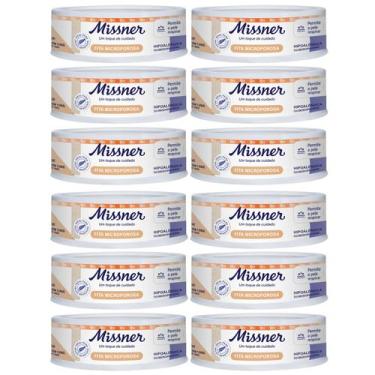 Imagem de Kit 12 Fita Microporosa Bege 1,2cm X 10m - Missner