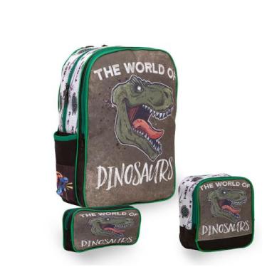 Imagem de Kit Mochila Escolar Menino Dinossauro + Lancheira Térmica - Toys 2U