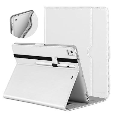 Imagem de DTTO Nova capa para iPad 9,7 polegadas 5ª/6ª geração 2018/2017 com suporte para Apple Pencil, capa fólio de couro premium para Apple iPad 9,7 polegadas, também serve para iPad Pro 9,7/Air 2/Air - Branco