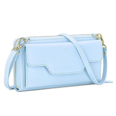 Imagem de nuoku Bolsas de ombro femininas pequenas, bolsas de mão para mulheres com porta-cartão de crédito, 5 - Azul claro