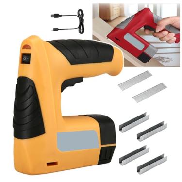 Imagem de 星姿 Pistola de pregos elétrica portátil com interruptor de segurança 1 kg, conjunto de pistola de pregos para decoração de interiores USB, 3 métodos de pregos, 2000 mah, carregador portátil de 4,2 V,