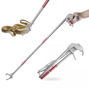 Imagem de Ferramenta de captura de cobra de 127 cm, bastão de cobra dobrável com 3 seções, pinça de cobra dobrada de 43 cm por seção, pegador de cobra para cascavel, ferramentas de manuseio de vara de cobra,