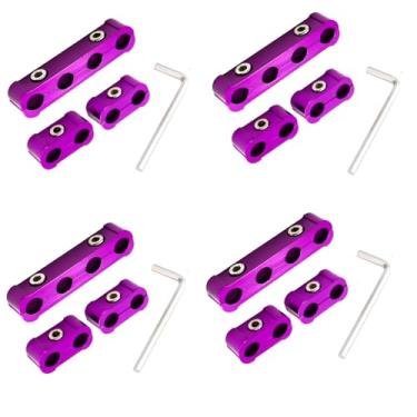 Imagem de Conjunto de 12 peças de separador e suporte de velas de ignição para clipes de suporte de fio de vela de ignição de 8 mm, 9 mm, 10 mm, mantenha seus fios organizados e protegidos! (violeta)