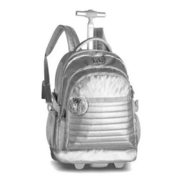 Imagem de Mochila Rebecca Bonbon Feminina Metalizada Rodinhas Rb9272 - Não Infor