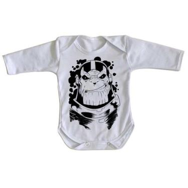 Imagem de body nenê criança roupa bebê manga longa Thanos black  - Empório Dutra