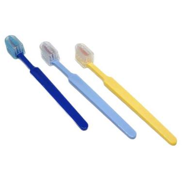 Imagem de 100 Escova dental infantil macia com protetor de cerdas - Medfio