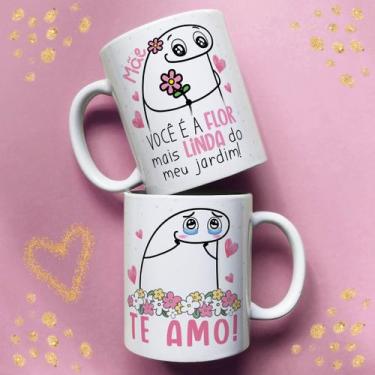 Imagem de Xicara de porcelana 325ml flork dia das mães ref0138 - casa fé
