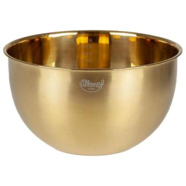 Imagem de Bowl Tigela de cozinha Multiuso de Inox 4,5L com medidas Dourado Prepa