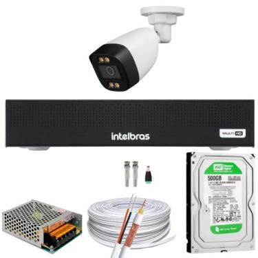 Imagem de Kit 1 Câmera full Color+Dvr 4ch Intelbras 1004-c C/Hd 500gb