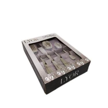 Imagem de Faqueiro Com 24 Peças De Aço Inoxidavel Positano Lyor, Inox, 24