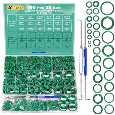 Imagem de XBVV Kit de anéis de vedação de ar condicionado métrico e sae de 595 peças para ar condicionado automotivo, compressor e reparo de anéis de vedação de encanamento de torneira profissional co