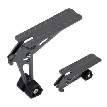 Imagem de COWVIE Pedal de suporte dobrável para porta de carro - acesso ao teto superior do veículo, ambos os pés, pedal escada para a maioria dos caminhões SUV, Jeep preto