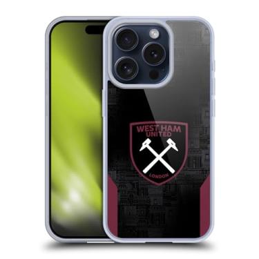 Imagem de Head Case Designs Capa de gel macio oficialmente licenciada pelo West Ham United FC Away 2024/25 Crest Kit compatível com Apple iPhone 15 Pro
