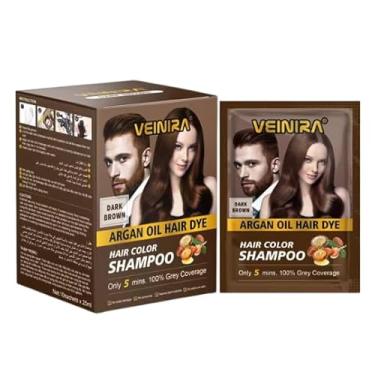 Imagem de Shampoo Tonalizante Cabelo Veinira 10 X 25ml Castanho Escuro