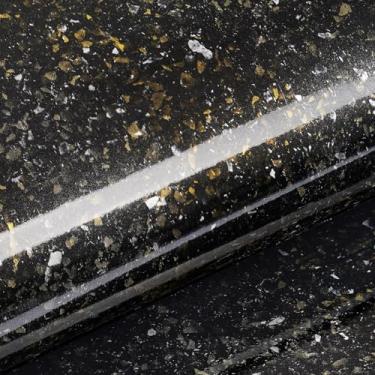 Imagem de Livelynine 15,8 x 394 papel de contato de bancada amigável para locatários preto e dourado granito autoadesivo bancadas de banheiro papel de parede à prova d'água cozinha balcão de vinil envoltório