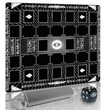 Imagem de Extalas for Yugioh Playmat, 2-Player, Limited Edition Rare Dice and Free Storage Bag Master Rule Duel Field Zones, Large Card Game Mat (Thousand-Eyes)