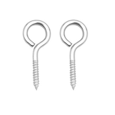Imagem de IDEALSV Olhos de parafuso (304) aço inoxidável ganchos de parafuso de 5 cm para serviço pesado anel de ganchos pacote com 40