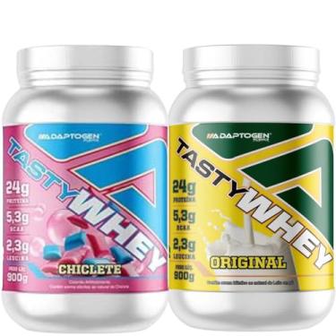 Imagem de Tasty Whey 3W Sabor Chiclete 900g + Tasty Whey 3W Sabor Original 900g - Adaptogen Science