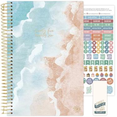 Imagem de bloom daily planners Agenda do ano acadêmico 2025-2026 (julho de 2025 a julho de 2026) - Agenda A5 semanal e mensal com adesivos - 14 cm x 21 cm - Ocean Oasis