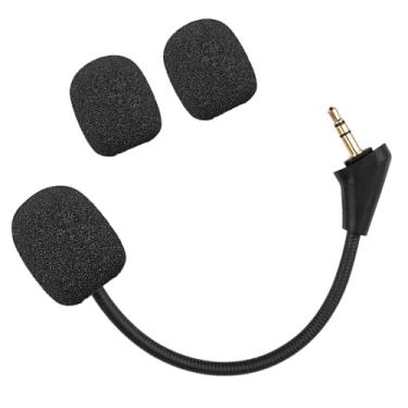 Imagem de CLANMOU Substituição de microfone de jogo para fone de ouvido Kingston HyperX Cloud Alpha Gaming, fone de ouvido removível de 3,5 mm com cancelamento de ruído Boom