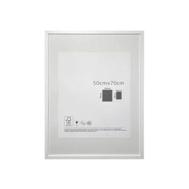 Imagem de Porta Retratos Quadrado de Vidro com Paspatur Expositor para Fotos 70x50 Versátil para Parede ou Balcão Outlet dos Quadros (Branco)