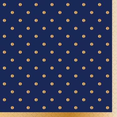 Imagem de Design Design Guardanapo Gold Swiss Dots para bebidas, 12 cm, azul escuro, 16 folhas