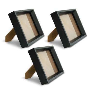 Imagem de KIT 3 Portas-Retrato Vazado Fundo 15x21 Design Moderno e Elegante para Decorar sua Casa ou Escritório (Preto)