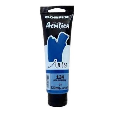 Imagem de Tinta Acrílica Corfix Arts 120ml Azul Turquesa 134 Gr 1, 134 - AZUL TU
