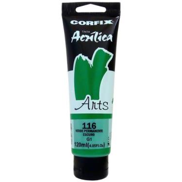 Imagem de Tinta Acrílica Arts Corfix 120ml G1 - 85120, 116 - VERDE PERMANENTE ES