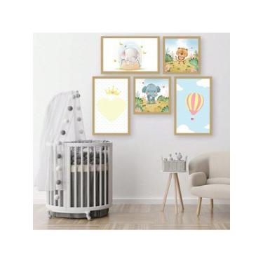 Imagem de Kit 5 Placas Quadros Decorativos Quarto Baby Infantil Menino Menina 70