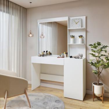 Imagem de Penteadeira Camarim 100% Mdf Londres New Branco Acetinado