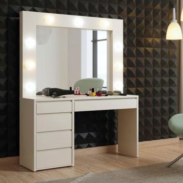 Imagem de Penteadeira Camarim  100% Mdf 184 X 136cm Anne Off White