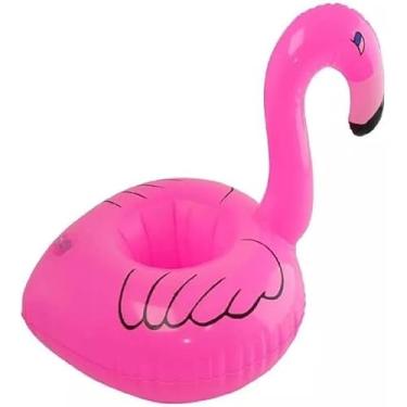 Imagem de Boia Inflável Porta Lata Flamingo Rosa, Suporte para Bebidas, Decoração para Piscina