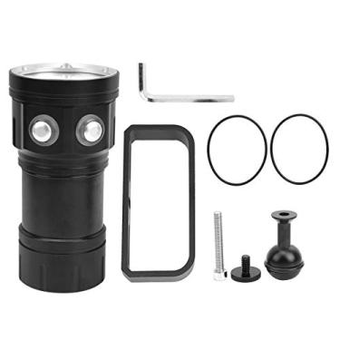 Imagem de Lanterna LED Mergulho Iluminação Subaquática Profissional Lâmpada Submarina Impermeável Portátil Aviação Alumínio Preto 125mm 4.9in para Mergulho