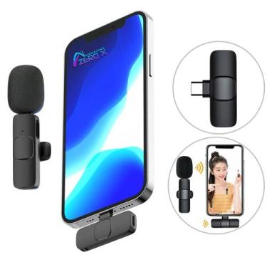 Imagem de Microfone Lapela Sem Fio Profissional USB Tipo C Wireless Type C - Wir