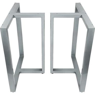 Imagem de Base de Mesa de Jantar Kansas para Tampos de Vidro Pedra e Madeira até