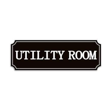 Imagem de Adesivo de placa de sala de utilidade para negócios e casa, decoração de porta de armário utilitário autoadesivo para porão de casa, garagem, cozinha, restaurante, loja