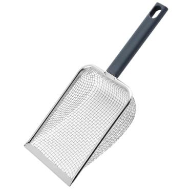 Imagem de IEUDNS Pequena malha de aço inoxidável para gatos, peneira para animais de estimação com alça, limpador de répteis, coletor de areia fina para lagartos, 5