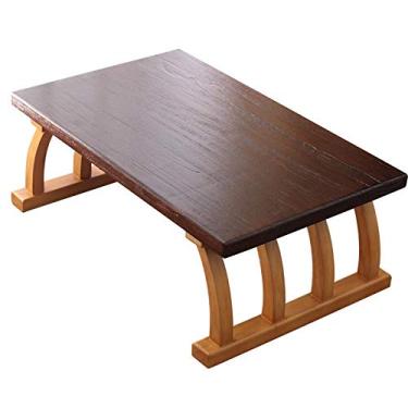 Imagem de Mesa lateral moderna pequena mesa de café sofá mesa de chá, mesa de chá chinesa antiga firme mesa de café lanche anfitrião laptop mesa ângulo em casa varanda mini mesa escritório, para recepção de
