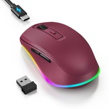 Imagem de Mouse sem fio Jiggler PEIOUS LED recarregável vermelho