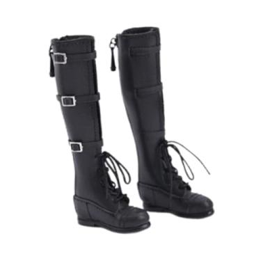 Imagem de Colaxi Sapatos de figura feminina em escala 1/6, botas de bonecos de ação em miniatura para acessórios de figuras de 12'' , Preto