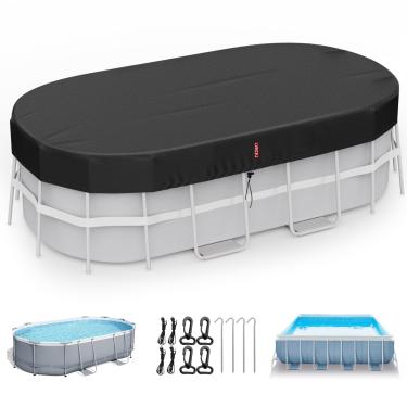 Imagem de LXKCKJ Cobertura Retangular para Piscinas Acima do Solo, Coberturas Solares Ovais para Piscinas com Estrutura Retangular, Cobertura Resistente de Inverno Ideal para À Prova D'Água e À Prova de Poeira(