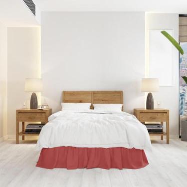 Imagem de Saia Para Cama Box Ajustável para King 1 Peça Avulso Decoração VERMELH