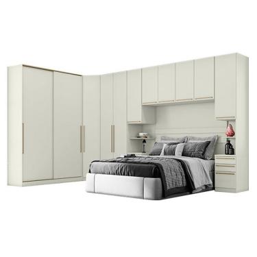 Imagem de Quarto Modulado Casal Ambiente 6.2 New Predileto 6 Peças Areia - Henn